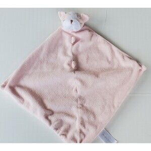 Angel Dear Bulldog Puppy Dog Pink Lovey Baby Security Blanket Plush Knot Corners